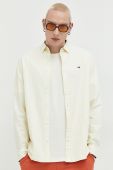 Бавовняна сорочка Tommy Jeans чоловіча колір жовтий regular класичний комір
