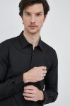 Бавовняна сорочка BOSS чоловіча колір чорний slim класичний комір Бавовняна сорочка BOSS чоловіча колір чорний slim класичний комір