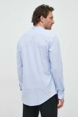 Бавовняна сорочка Tiger Of Sweden чоловіча slim зі стійкою колір блакитний