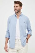 Бавовняна сорочка Polo Ralph Lauren чоловіча regular комір button-down колір блакитний (3256663)