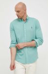 Бавовняна сорочка Polo Ralph Lauren чоловіча колір зелений regular комір button-down (3256668)