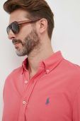Бавовняна сорочка Polo Ralph Lauren чоловіча колір червоний regular комір button-down (3256683)