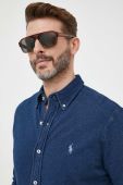 Бавовняна сорочка Polo Ralph Lauren чоловіча колір синій regular комір button-down (3256689)