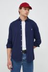 Бавовняна сорочка Polo Ralph Lauren чоловіча колір синій regular з італійським коміром Бавовняна сорочка Polo Ralph Lauren чоловіча колір синій regular з італійським коміром
