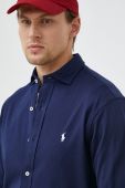 Бавовняна сорочка Polo Ralph Lauren чоловіча колір синій regular з італійським коміром