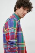 Бавовняна сорочка Polo Ralph Lauren чоловіча regular комір button-down колір барвистий (2877951)