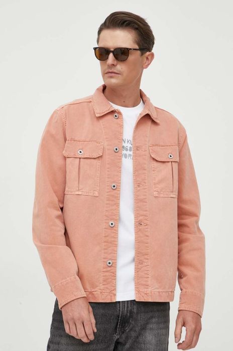 Джинсова сорочка Pepe Jeans Bailey Earth чоловіча колір помаранчевий regular класичний комір