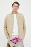 Сорочка з льону Pepe Jeans Parker Long колір зелений regular класичний комір Сорочка з льону Pepe Jeans Parker Long колір зелений regular класичний комір