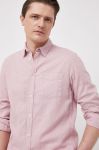 Сорочка з льону Pepe Jeans колір рожевий regular класичний комір Сорочка з льону Pepe Jeans колір рожевий regular класичний комір