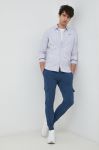 Бавовняна сорочка Pepe Jeans Lister чоловіча slim класичний комір колір блакитний Бавовняна сорочка Pepe Jeans Lister чоловіча slim класичний комір колір блакитний