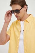 Сорочка з льону Pepe Jeans Parker колір жовтий regular класичний комір