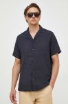 Сорочка з льону Pepe Jeans Lastingham колір синій regular Сорочка з льону Pepe Jeans Lastingham колір синій regular