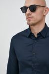 Бавовняна сорочка Armani Exchange чоловіча колір синій regular класичний комір Бавовняна сорочка Armani Exchange чоловіча колір синій regular класичний комір