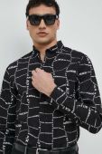 Сорочка Armani Exchange чоловіча колір чорний slim комір button-down (2954401)