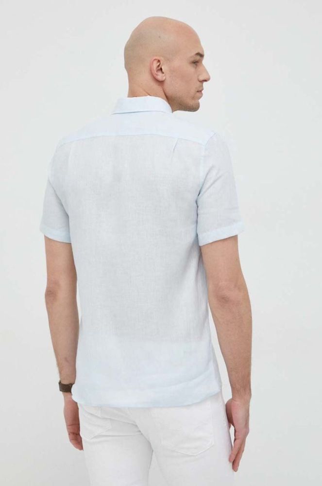 Сорочка з льону Lacoste regular комір button-down колір блакитний (3030825) фото 3