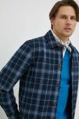 Бавовняна сорочка Mustang чоловіча колір синій regular класичний комір
