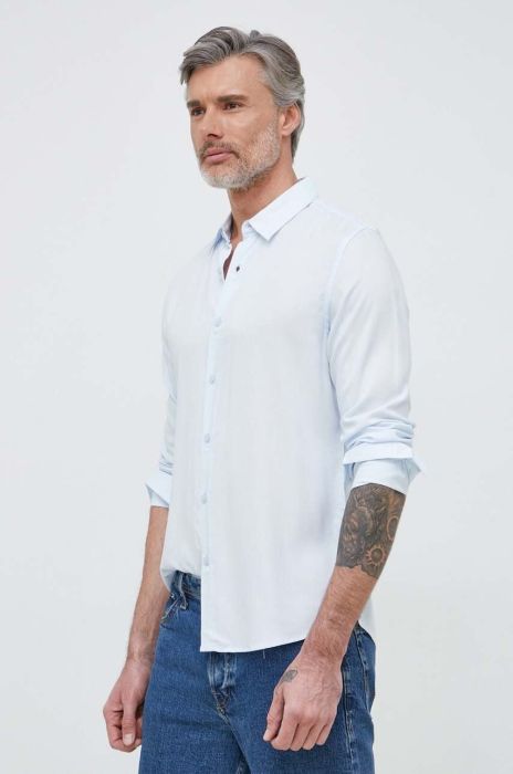 Сорочка Guess чоловіча slim класичний комір колір блакитний (3022399)