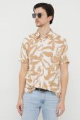 Сорочка Guess чоловіча колір бежевий regular класичний комір