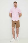 Бавовняна сорочка Polo Ralph Lauren чоловіча колір рожевий slim комір button-down (3069832)