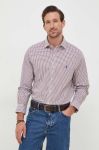 Бавовняна сорочка Polo Ralph Lauren чоловіча колір червоний slim класичний комір