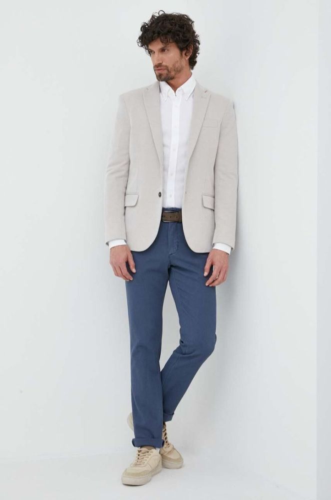 Бавовняна сорочка Tommy Hilfiger чоловіча колір білий slim комір button-down (3112498) фото 2