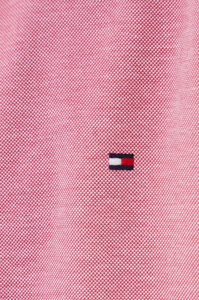 Бавовняна сорочка Tommy Hilfiger чоловіча колір червоний slim комір button-down (3112493) фото 5