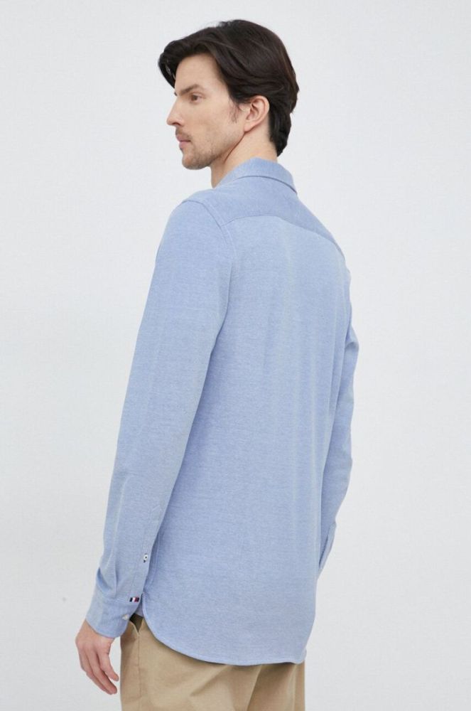 Бавовняна сорочка Tommy Hilfiger чоловіча slim комір button-down колір блакитний (3112508) фото 3