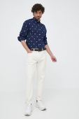 Бавовняна сорочка Tommy Hilfiger чоловіча колір синій regular комір button-down (3139958)