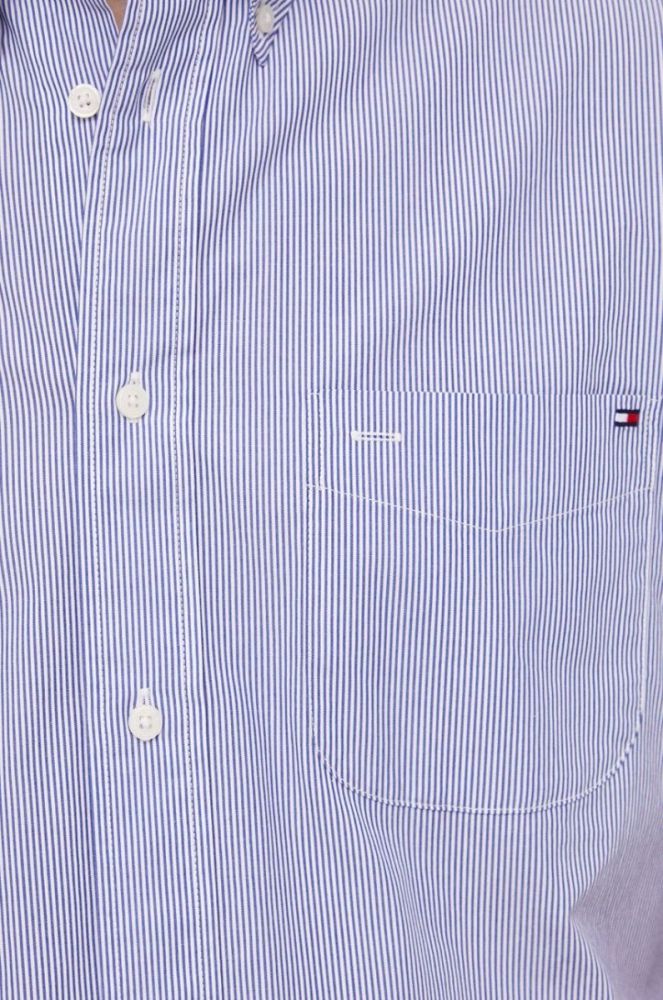 Бавовняна сорочка Tommy Hilfiger чоловіча relaxed комір button-down колір блакитний фото 2