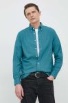 Бавовняна сорочка Tommy Hilfiger чоловіча колір зелений regular класичний комір Бавовняна сорочка Tommy Hilfiger чоловіча колір зелений regular класичний комір