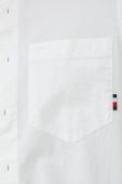 Бавовняна сорочка Tommy Hilfiger чоловіча колір білий relaxed зі стійкою