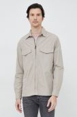 Сорочка Tommy Hilfiger чоловіча колір бежевий regular класичний комір