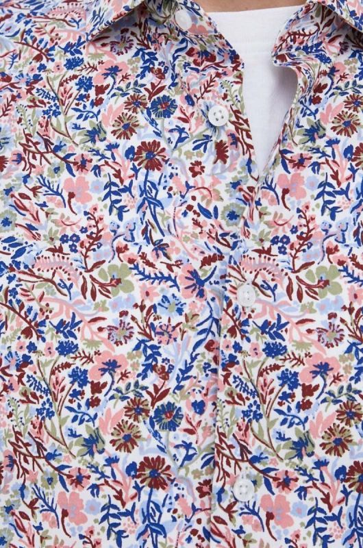 Бавовняна сорочка Tommy Hilfiger чоловіча slim з італійським коміром колір барвистий (3052016) фото 2