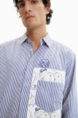 Бавовняна сорочка Desigual чоловіча regular класичний комір колір блакитний (3027770)