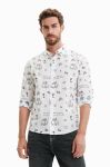 Бавовняна сорочка Desigual чоловіча колір білий regular класичний комір (3027774) Бавовняна сорочка Desigual чоловіча колір білий regular класичний комір (3027774)