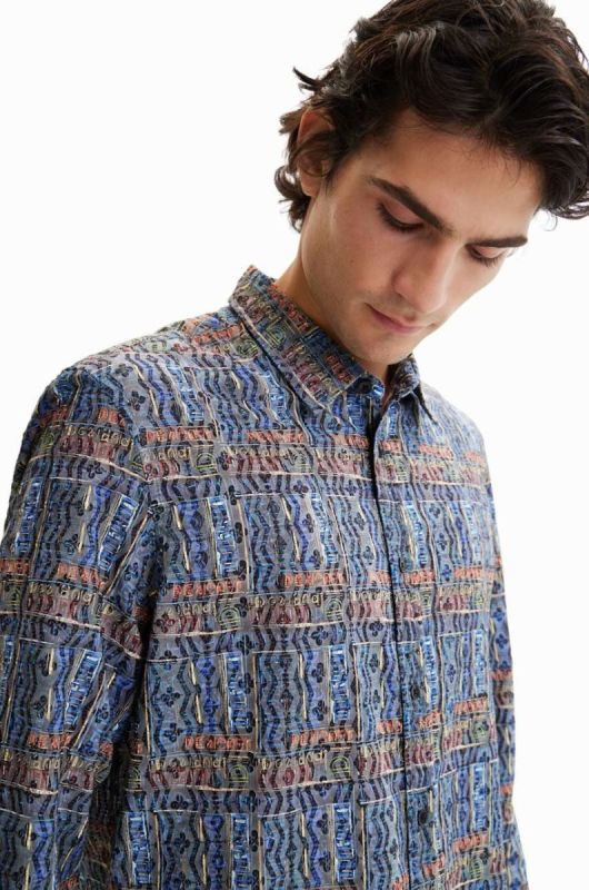 Сорочка Desigual чоловіча колір чорний regular класичний комір (2939876) фото 2