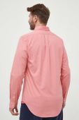 Бавовняна сорочка Polo Ralph Lauren чоловіча колір рожевий slim комір button-down (3261084)