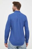 Бавовняна сорочка Polo Ralph Lauren чоловіча slim комір button-down колір блакитний (3261104)