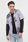 Бавовняна сорочка Billabong чоловіча колір фіолетовий regular Бавовняна сорочка Billabong чоловіча колір фіолетовий regular