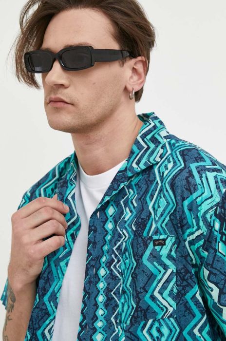 Бавовняна сорочка Billabong чоловіча regular колір блакитний