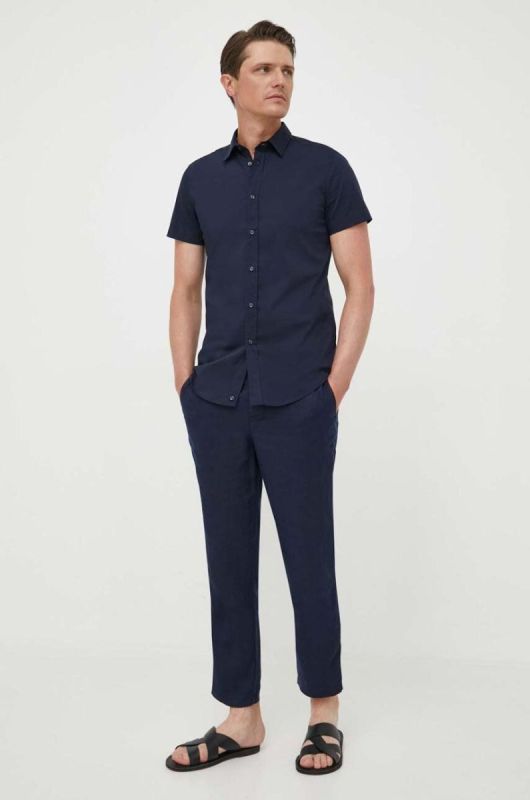 Сорочка United Colors of Benetton чоловіча колір синій regular фото 2