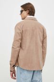 Замшева сорочка Bruuns Bazaar Barley колір бежевий regular класичний комір