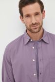 Бавовняна сорочка BOSS BOSS ORANGE чоловіча колір фіолетовий regular класичний комір