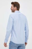 Бавовняна сорочка BOSS BOSS ORANGE чоловіча regular з італійським коміром колір блакитний (3223008)