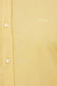 Бавовняна сорочка BOSS BOSS ORANGE чоловіча колір жовтий regular з італійським коміром