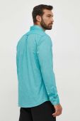 Бавовняна сорочка BOSS BOSS ORANGE чоловіча колір бірюзовий regular з італійським коміром