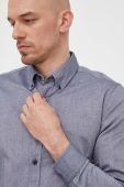 Бавовняна сорочка BOSS BOSS ORANGE чоловіча колір синій regular з італійським коміром