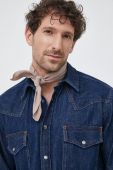 Джинсова сорочка BOSS BOSS ORANGE чоловіча колір синій regular класичний комір