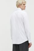 Бавовняна сорочка HUGO чоловіча колір білий slim класичний комір (3144306)