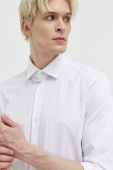 Бавовняна сорочка HUGO чоловіча колір білий slim класичний комір (3144306)